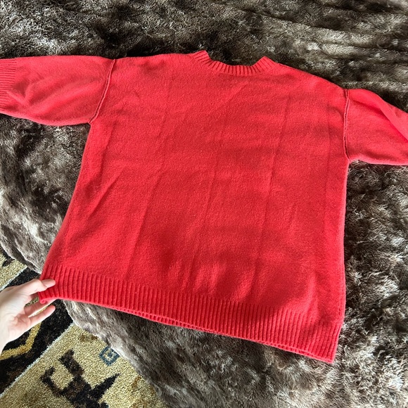Moth Bright Coral Crew Neck Sweater - Picture 6 of 6